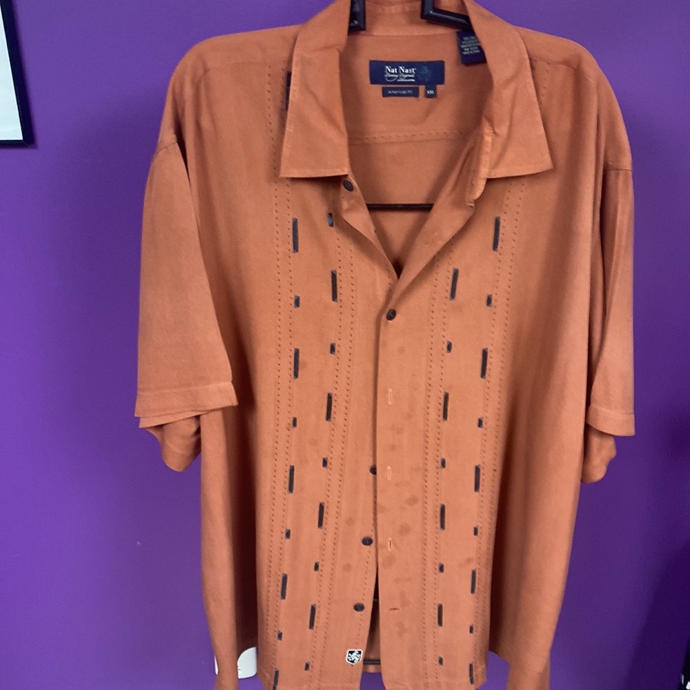Nat Nast casual silk butting  button down  shirt